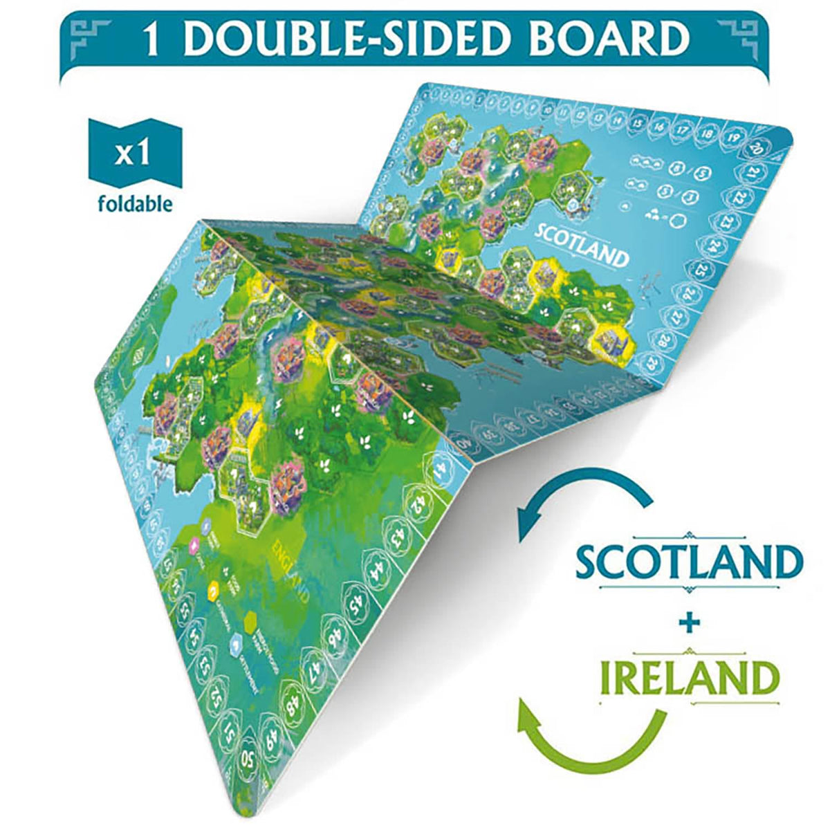 Mighty Boards Rebirth double-sided board offers varied scenery and replayability.