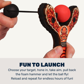 Mighty Fun! Foam balls close-up shows soft texture for gentle launches.