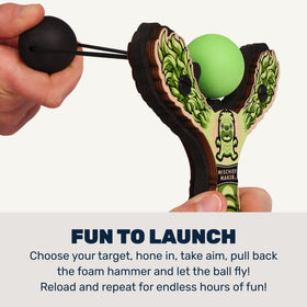 Mighty Fun! Four foam balls image showcases included ammo for immediate outdoor or indoor play