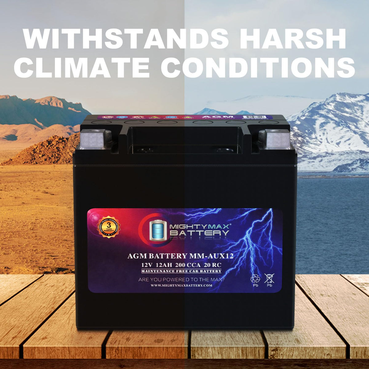 Mighty Max MM-AUX12 rugged construction resists shock and vibration
