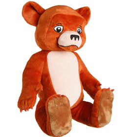 Mighty Mojo Little Bear plush, surface-washable fur, easy cleanup after adventures.
