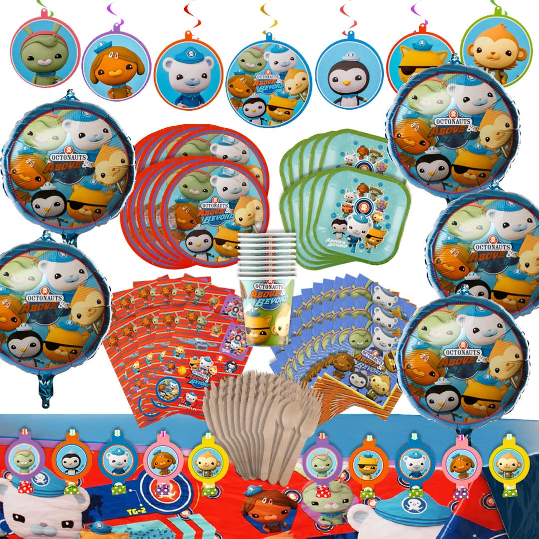 Mighty Mojo Octonauts banner 5ft accenting a sea-themed party backdrop.