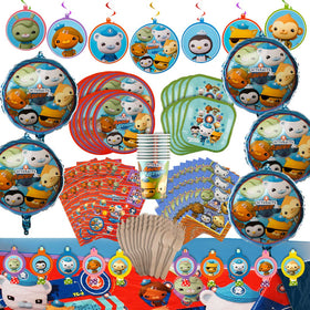 Mighty Mojo Octonauts banner 5ft accenting a sea-themed party backdrop.