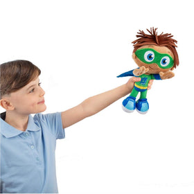 Eco-friendly materials used in Mighty Mojo Super Why plush for kid safety.