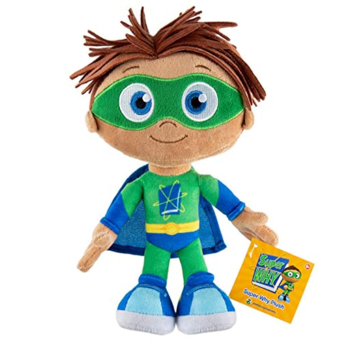 Mighty Mojo Super Why plush Whyatt 10-inch with soft fabric for safe, cuddly play.