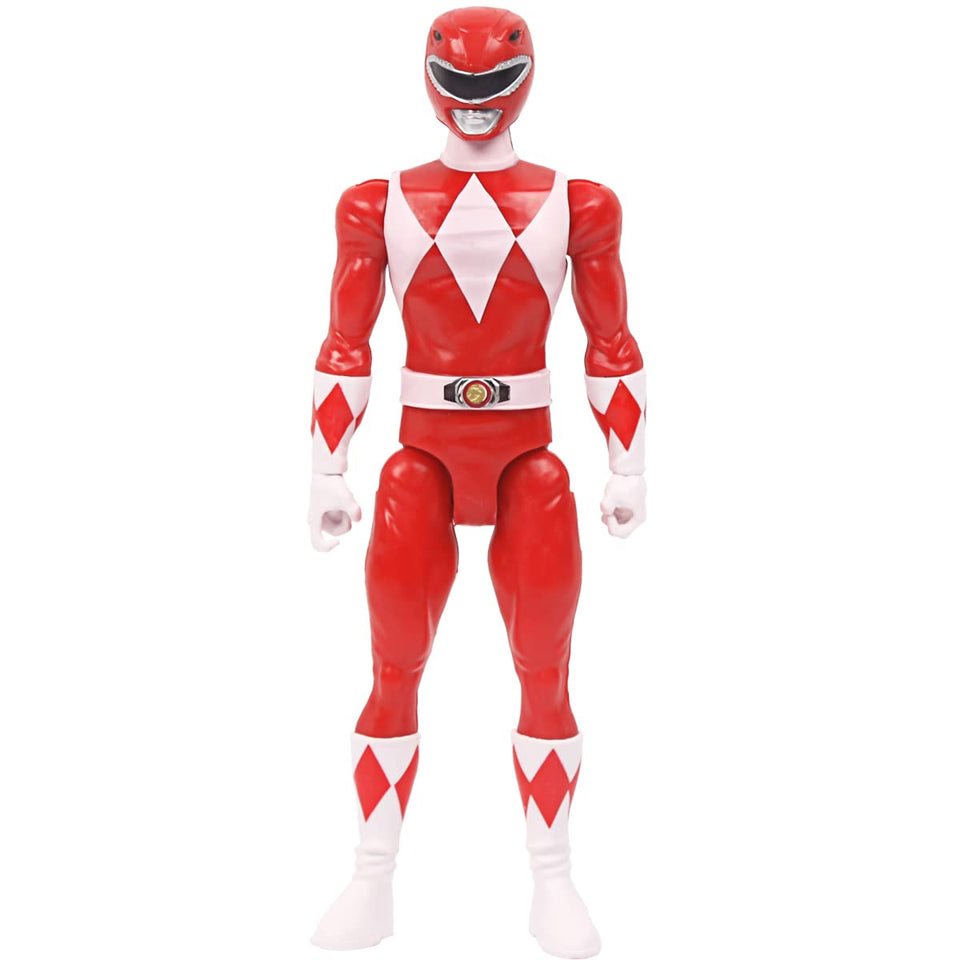 Mighty Morphin Red Ranger figure front view with classic retro styling for display