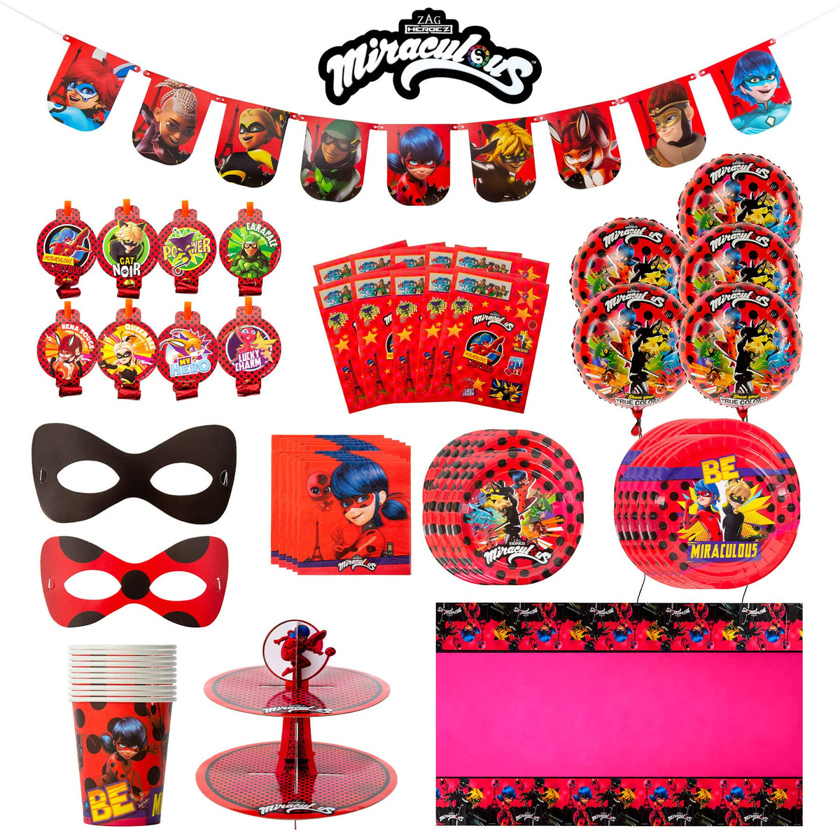 Mighty Mojo Miraculous Ladybug banner for a vibrant party backdrop