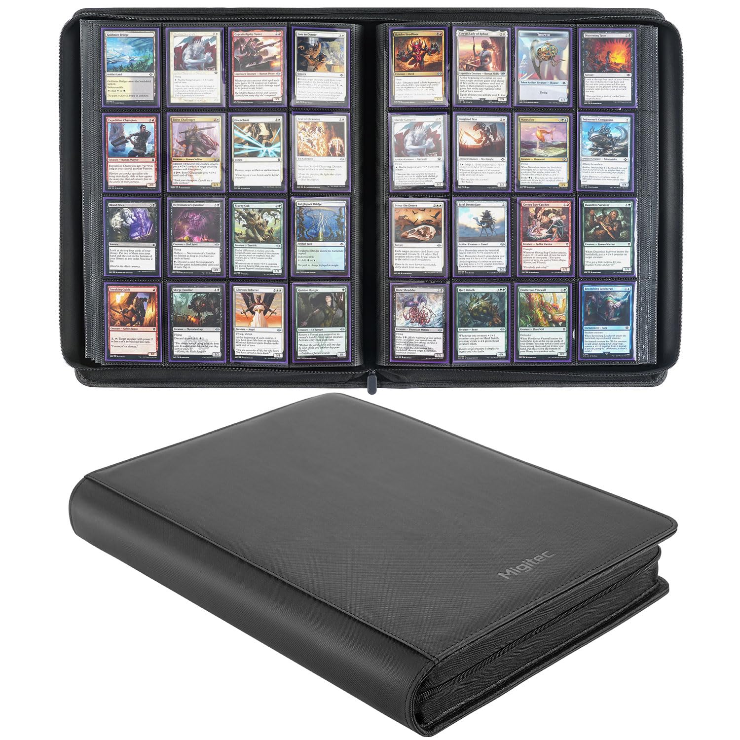 Migitec 16-Pocket Binder for 1280 Cards – Ringless Album with 40 Doubl ...