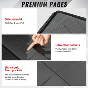 Crystal-clear Migitec pockets reveal card details clearly.