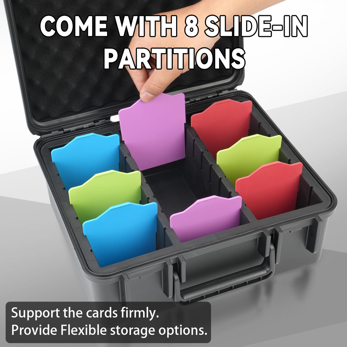 Migitec adjustable dividers create flexible compartments for sorting.