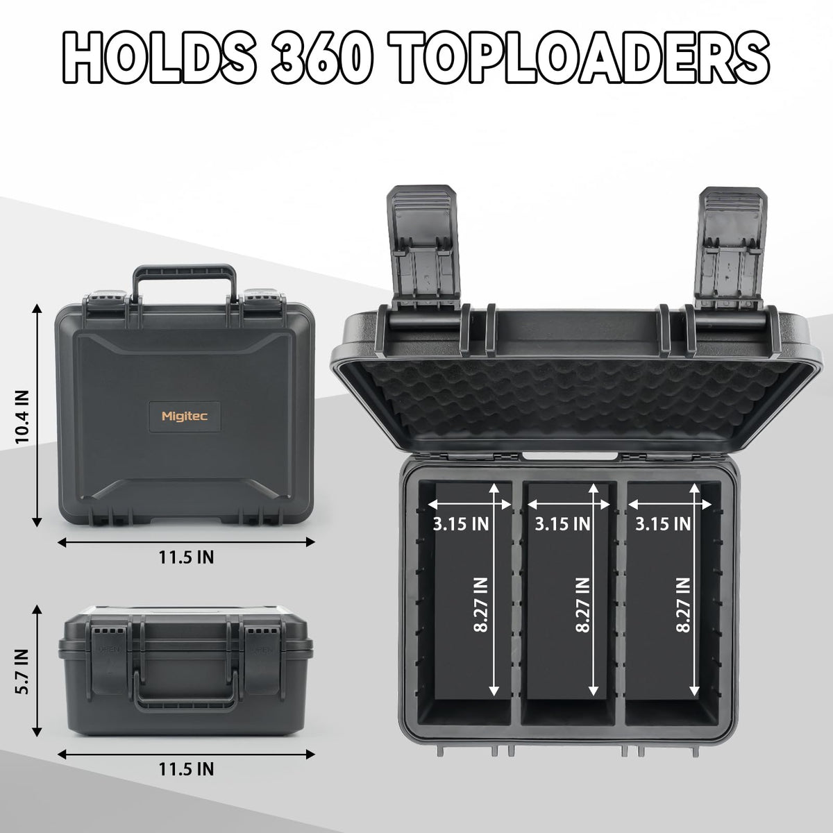Migitec storage with built-in rails supports firm divider placement.