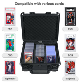 Migitec waterproof graded card storage box interior keeps cards organized with foam padding.
