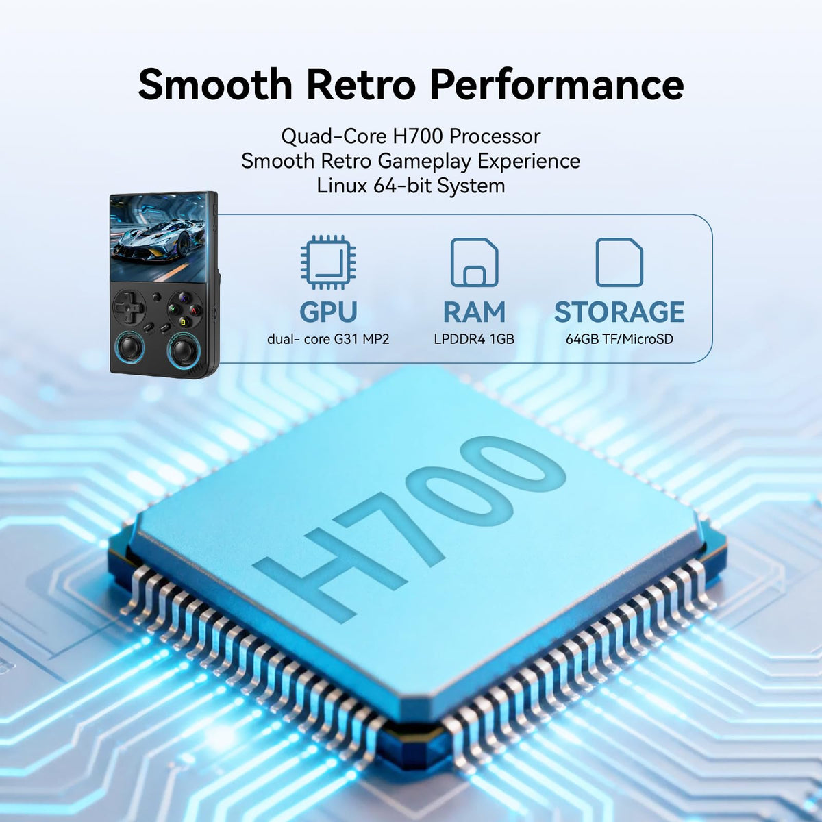 Migofee RG35XX Pro shows WiFi and Bluetooth for wireless multiplayer and streaming
