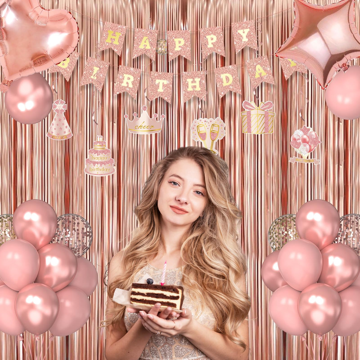 Miidenks rose gold latex balloons provide durable, vibrant color for celebrations.