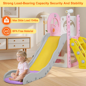 Miikoul 6-in-1 toddler playset basketball hoop encourages active play