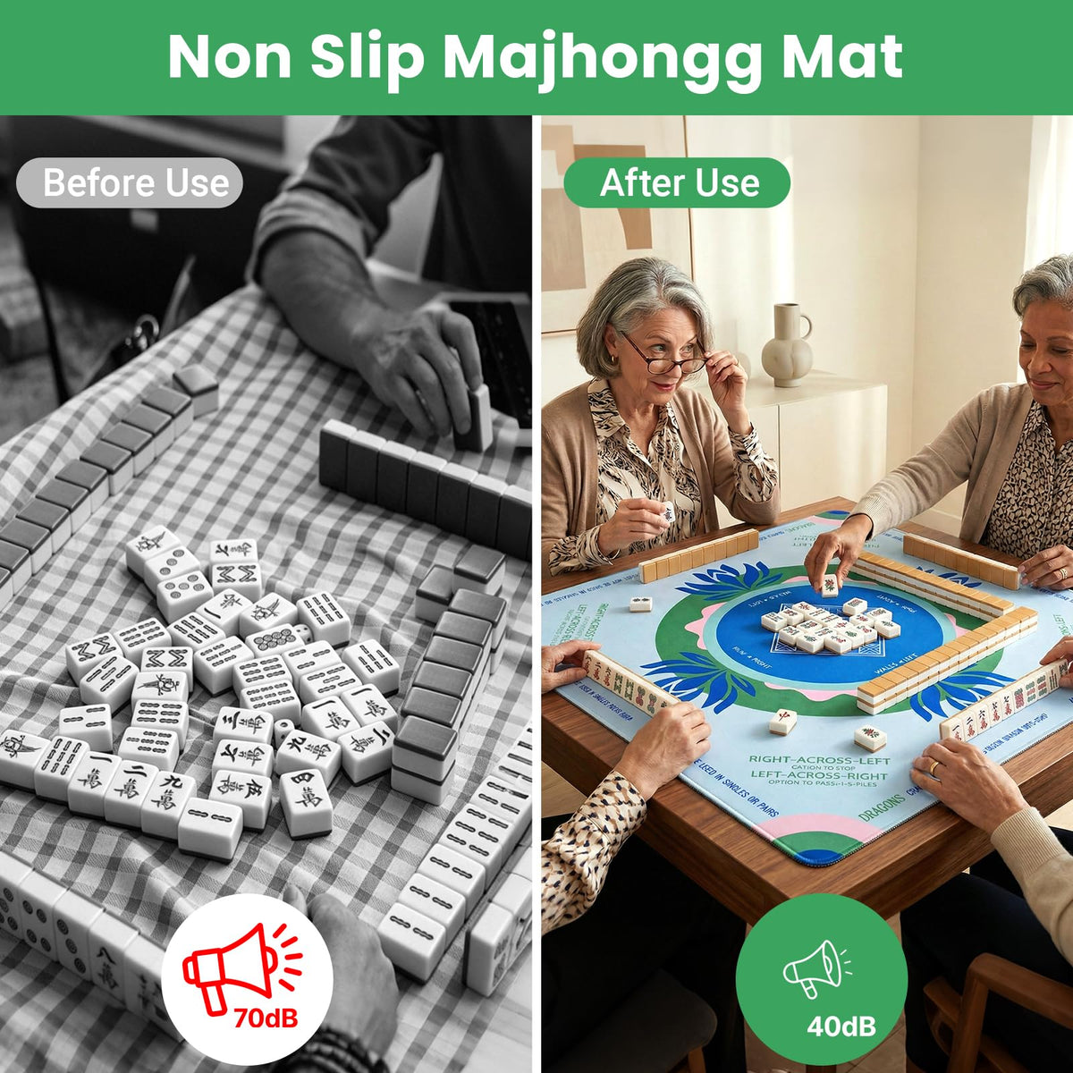 Mikccer Mahjong Mat rolls up neatly in the included carrying case.
