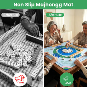 Mikccer Mahjong Mat rolls up neatly in the included carrying case.
