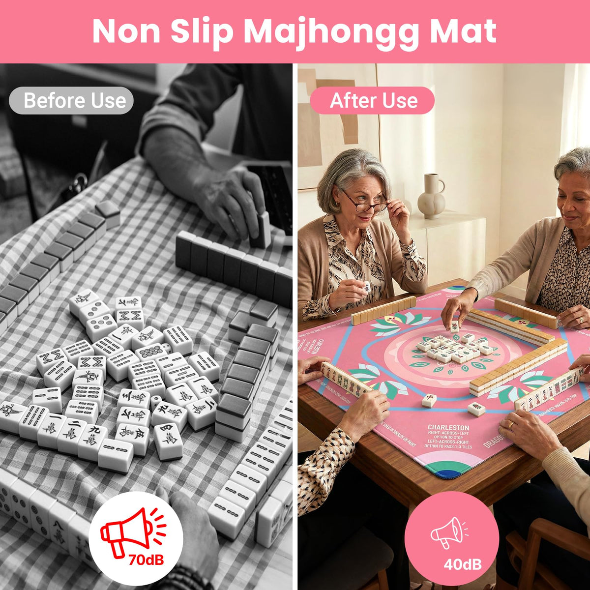 Mikccer multi-use game mat works with dominoes, poker, Texas Hold'em, and puzzles