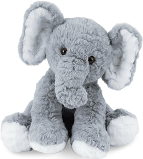 Mikee Fluffie elephant plush 12in with soft fur, perfect bedtime companion