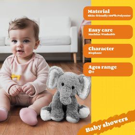 Close-up of Mikee Fluffie elephant plush ripple fur for tactile play
