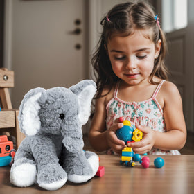 Mikee Fluffie elephant plush gift-ready packaging and delightful presence