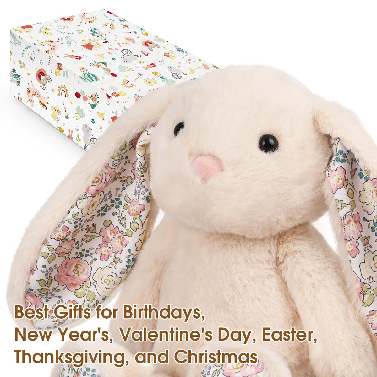 Mikee Fluffie 9-inch bunny offers a compact, kid-friendly size for gifting
