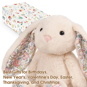 Mikee Fluffie 9-inch bunny offers a compact, kid-friendly size for gifting