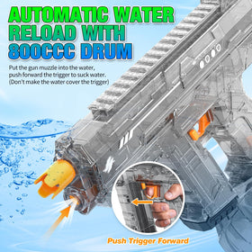 Mikiomie electric water gun dual shooting modes for versatile play