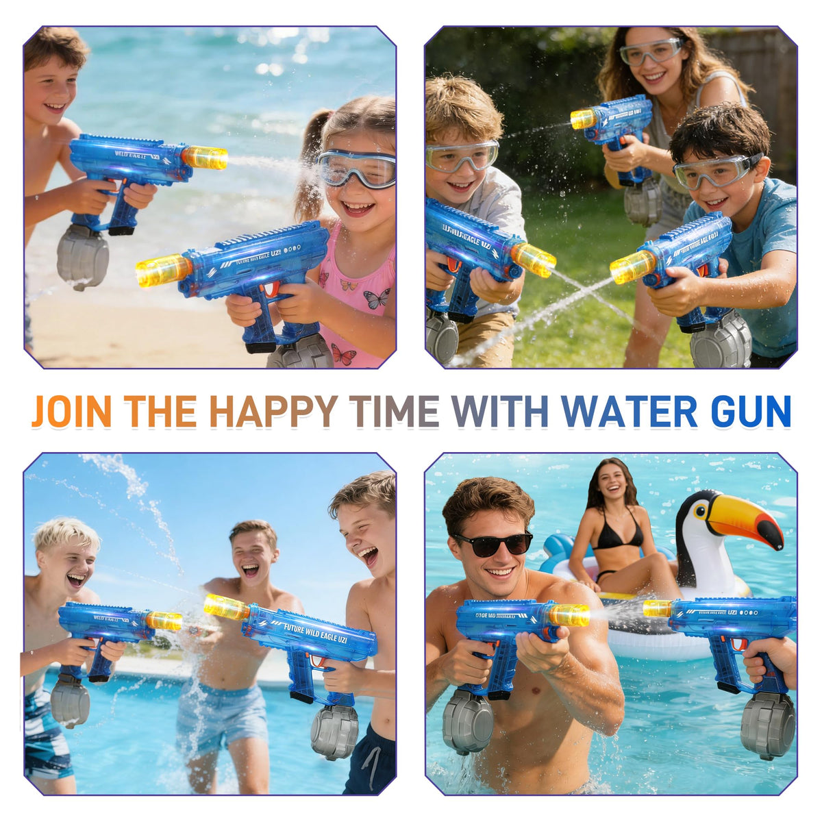Mikiomie water gun long-range 26-32ft in outdoor play.