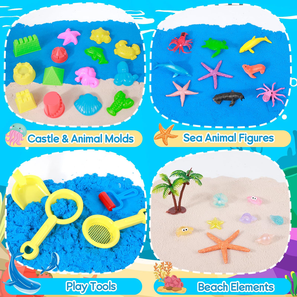 Mikiwon ocean sensory bin lid keeps play area tidy and portable