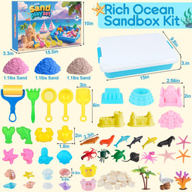 Soft sand in three colors from Mikiwon for soothing, mess-free play