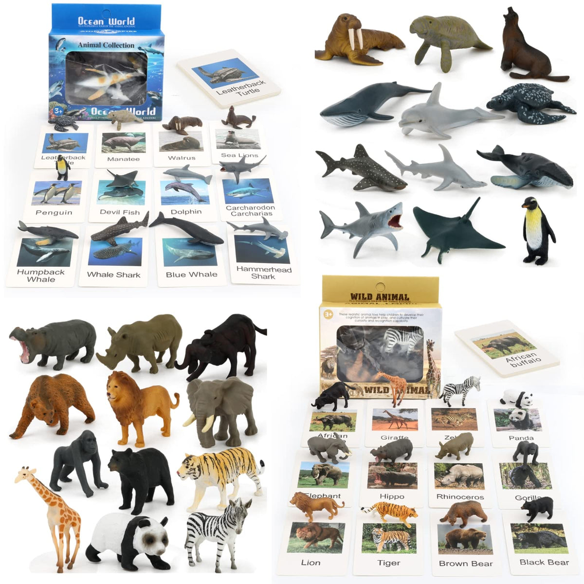 MIKNEKE 24 animal figures in a vibrant zoo scene enhance early recognition.
