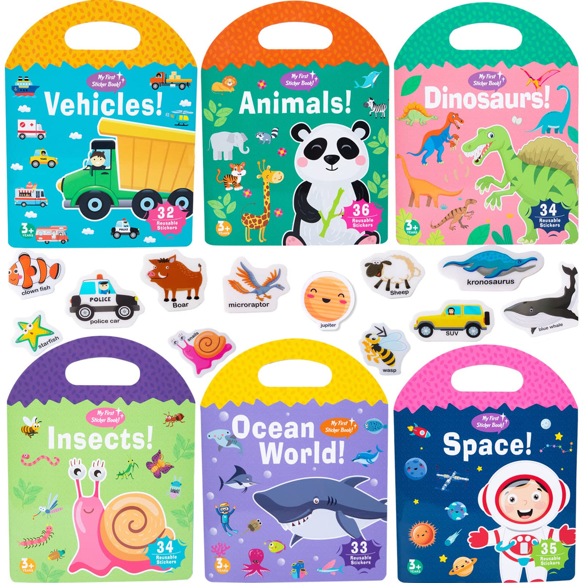 MIKNEKE Jelly Sticker Book animal page for tactile play and learning