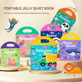 MIKNEKE Jelly Sticker Book insects page supports fine motor skills and focus