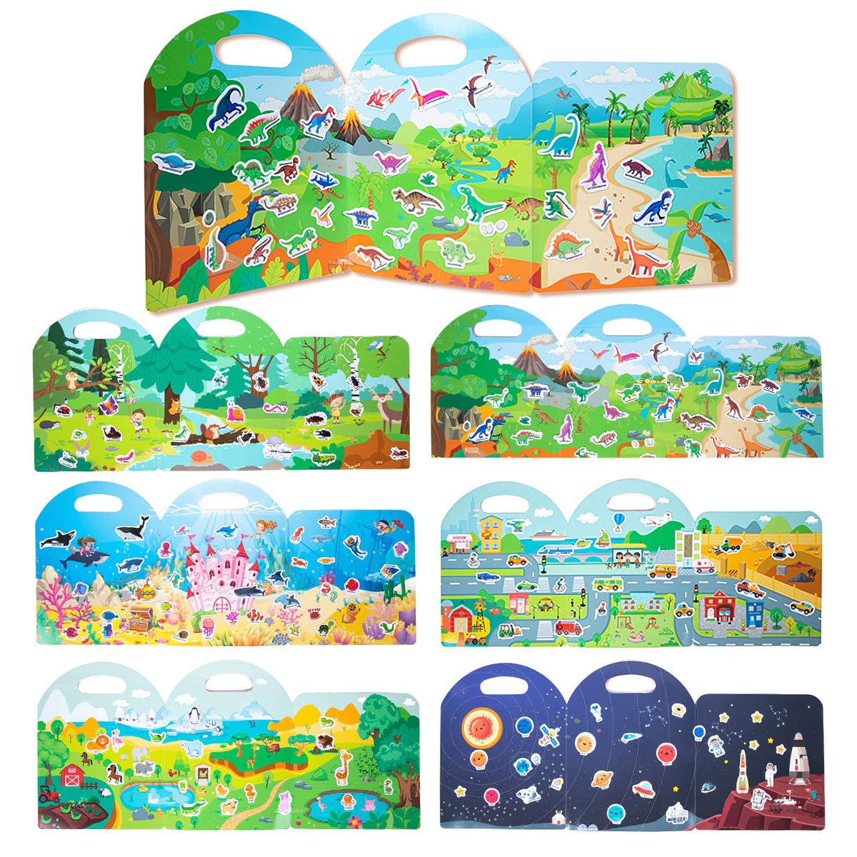 MIKNEKE Jelly Sticker Book ocean page with sea creatures for storytelling