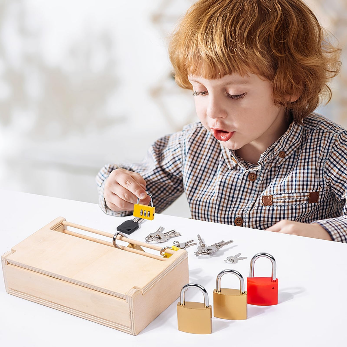 MIKNEKE Montessori educational toy pack supports focus and practical skills.