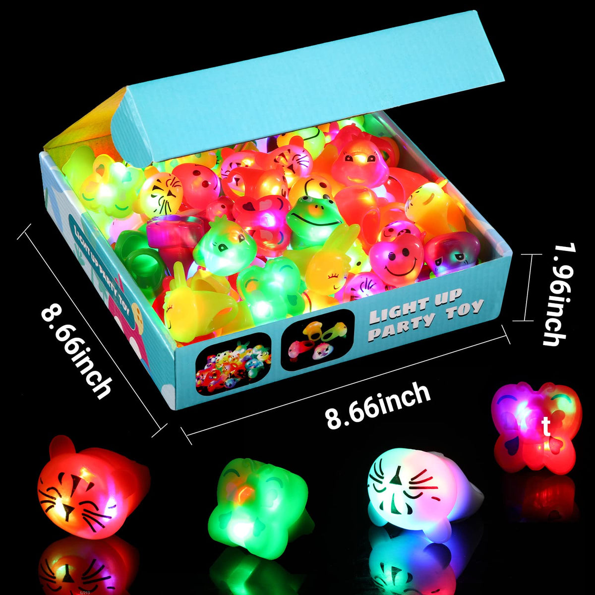 Mikulala light-up rings bunny blue easy activation for party favors