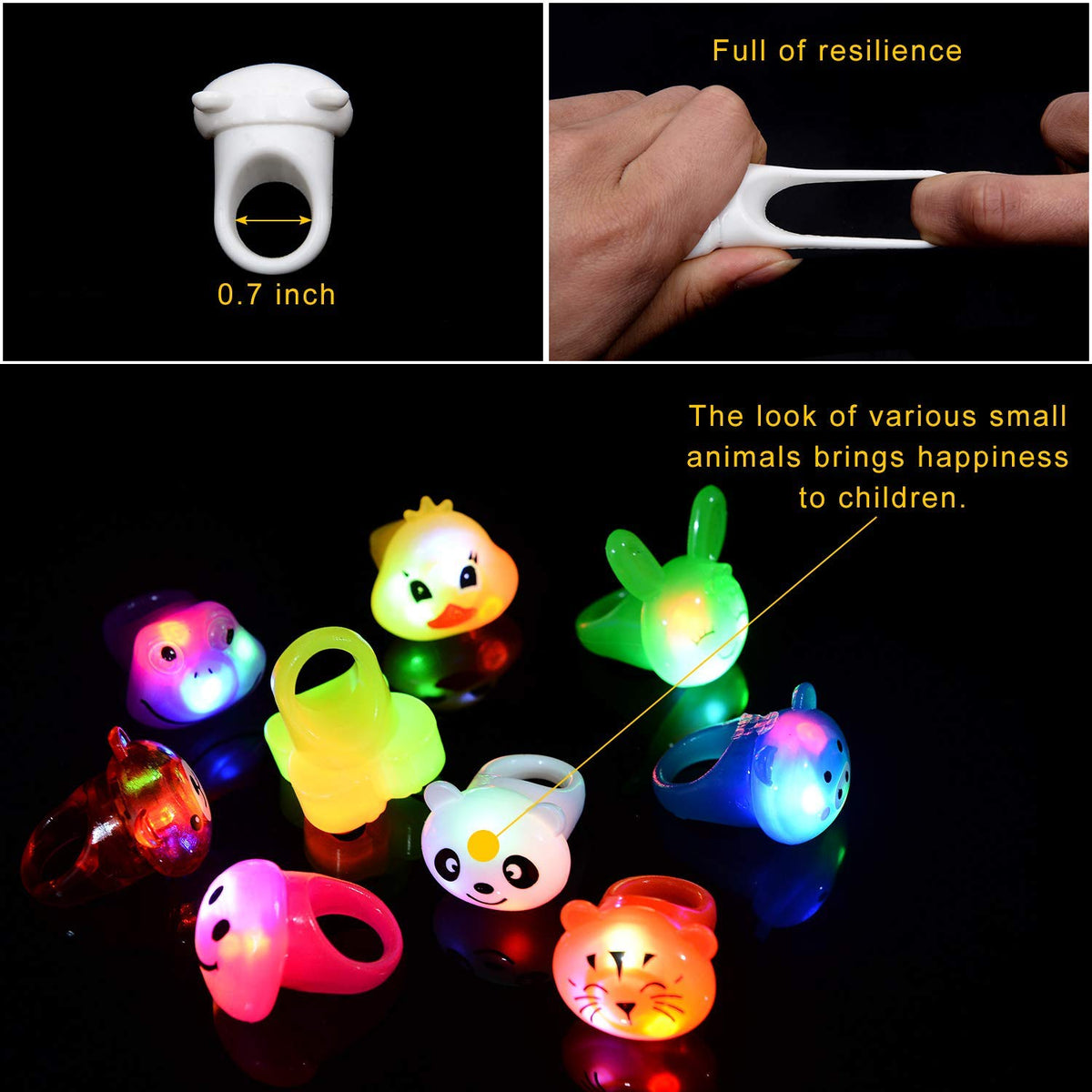 Mikulala light-up rings dog orange for festive kids' celebrations
