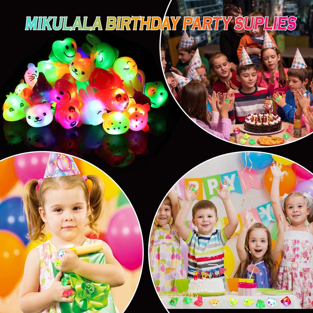 Mikulala light-up rings fox green durable rubber for kids' play
