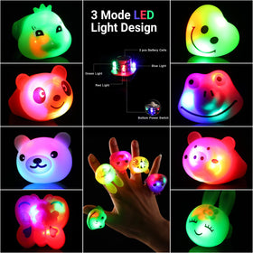Mikulala light-up rings panda pink safe, stretchy wear for little fingers