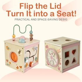 MILEFUN wooden cube safe, stable design supports independent exploration