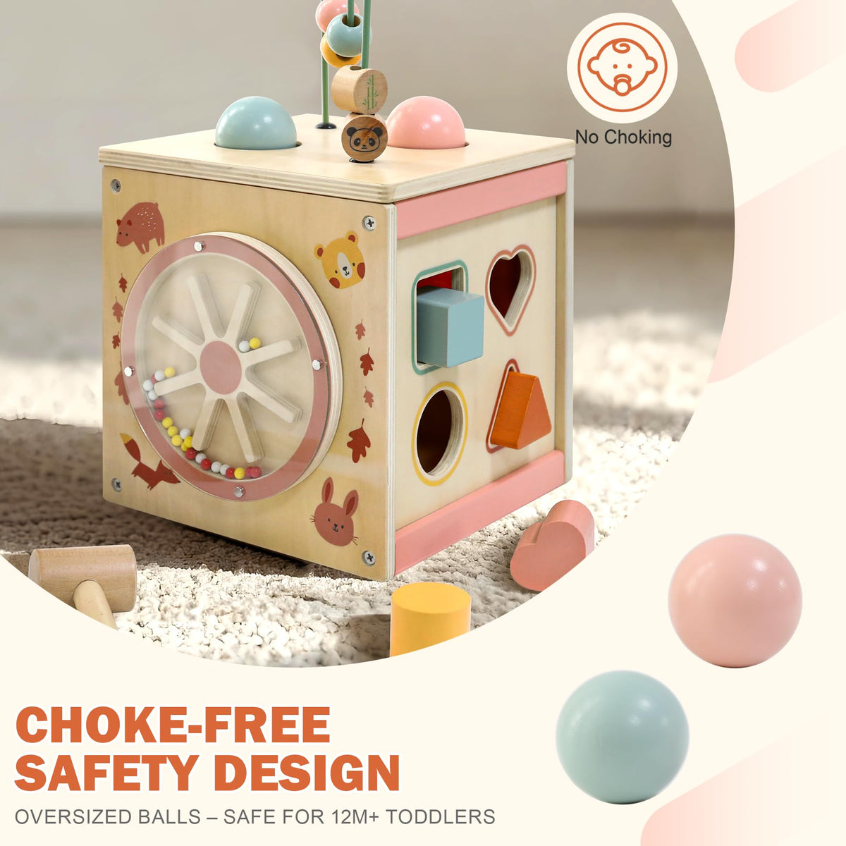 MILEFUN wooden cube durable wood construction with smooth edges for safe play