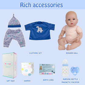 Milidool baby doll dressed in 0-3 month clothing for stylish play