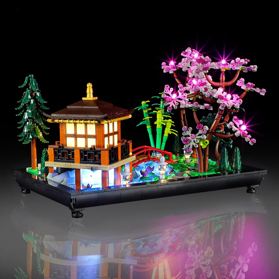 Mililier LED Light Kit for 10315 Icons Tranquil Garden close-up showing ambience lighting