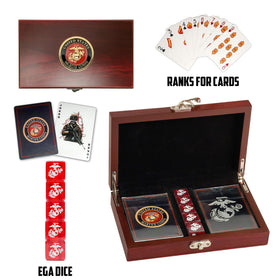 Military Gift Shop usmc-deck-back-design with Marine logo for authentic play
