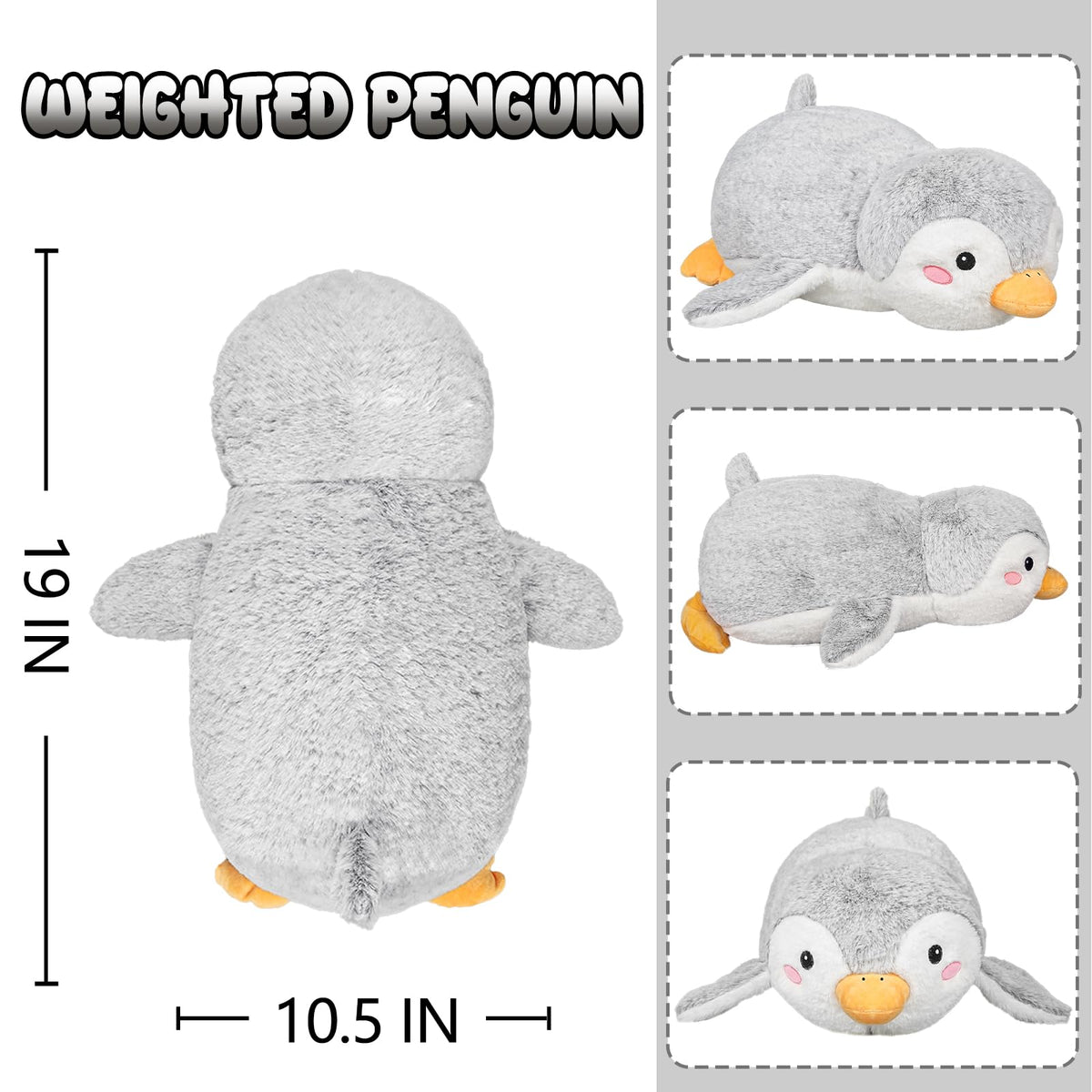 Milkcheesepals 19-inch penguin plush for kids room decor and gentle companionship.