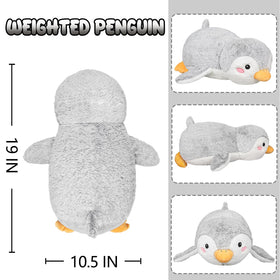 Milkcheesepals 19-inch penguin plush for kids room decor and gentle companionship.
