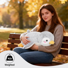 Milkcheesepals cute penguin plush with yellow beak and blush details inspires imaginative play.