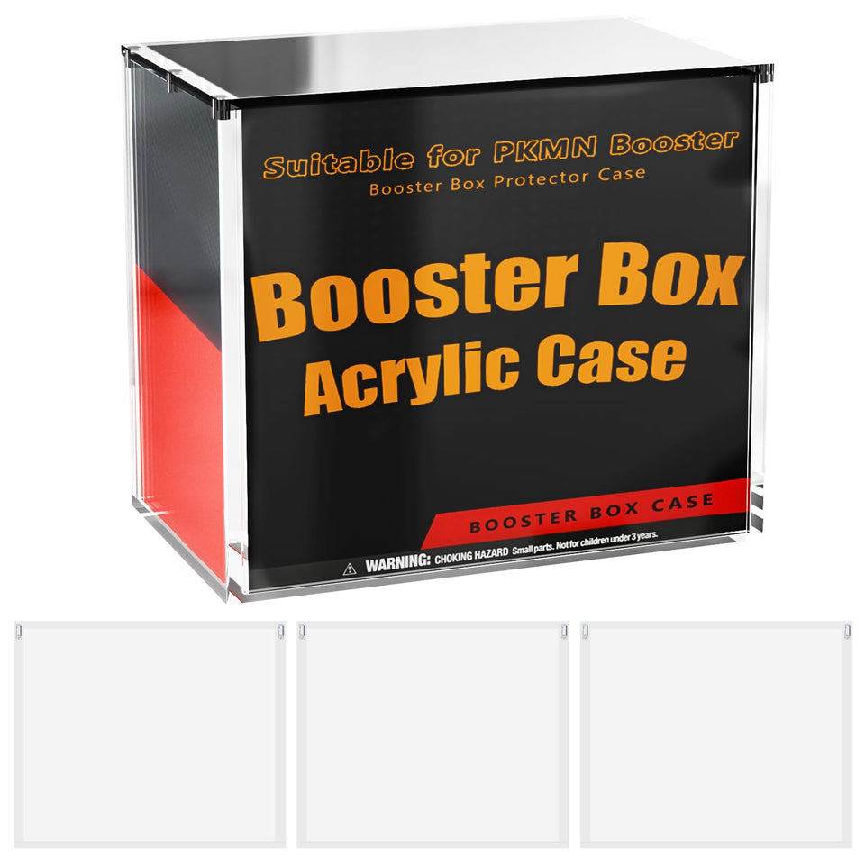 Millsten PKMN booster box case side view showing crystal-clear protective acrylic
