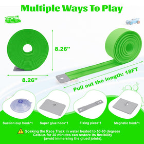 Mimeng Uomo flexible track rolled for easy storage and on-the-go racing